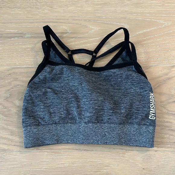 Gymshark Womens Adapt Fleck Seamless Sports Bra Gray Gym Working Weight Lifting - Picture 1 of 4